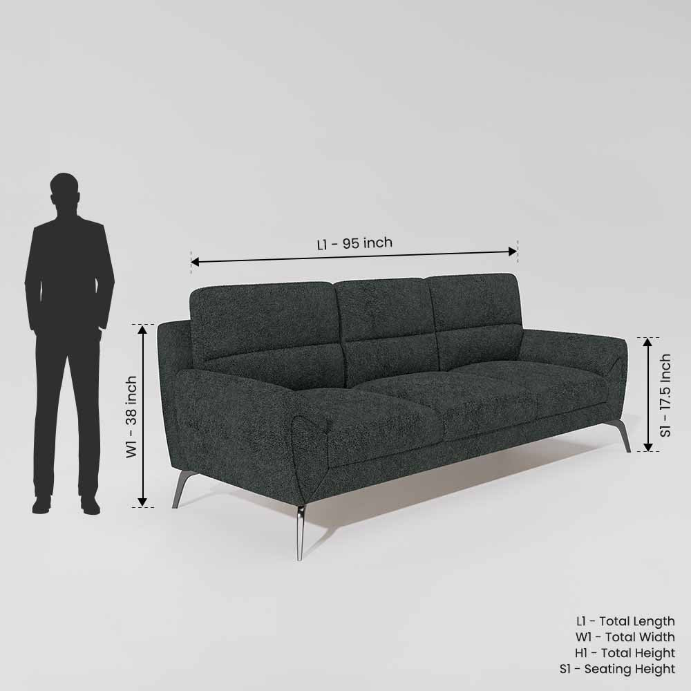 Octave 3 Seater Boucle Fabric - Sedona sage