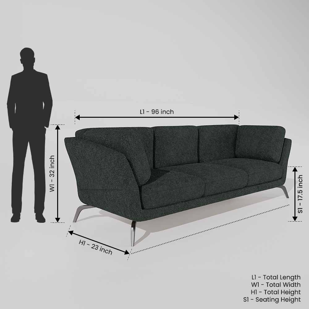 Symphony 3 Seater Boucle Fabric - Sedona sage