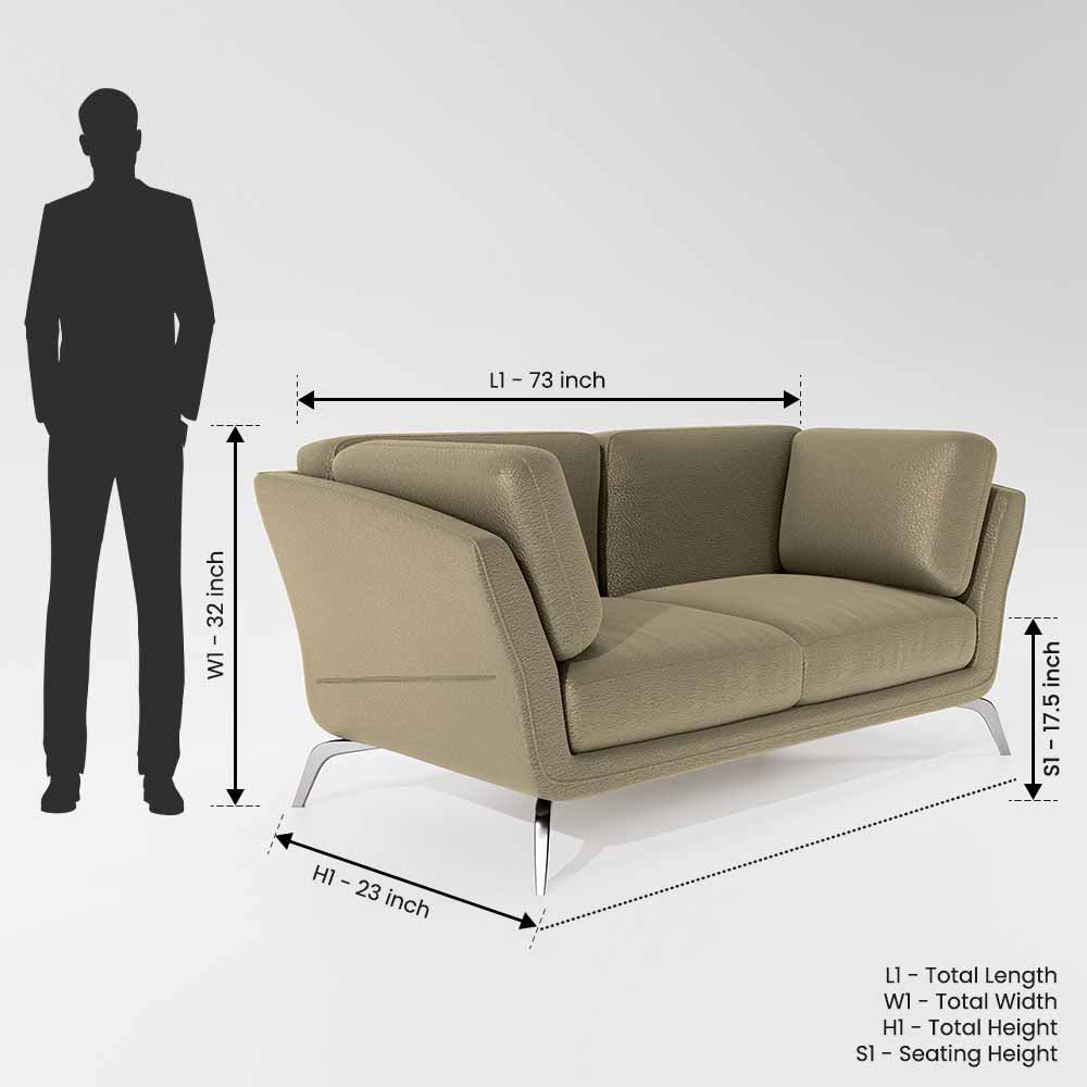 Symphony 2 Seater Suede fabric - Almond milk