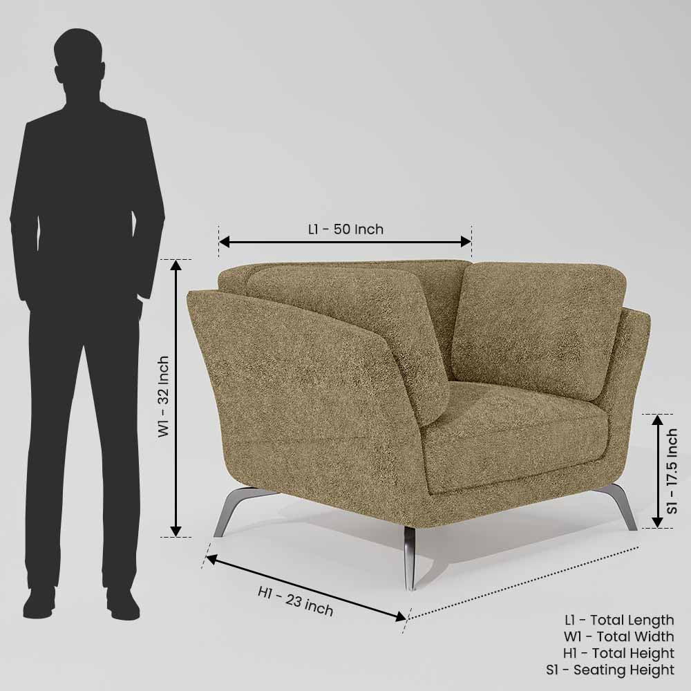 Symphony 1 Seater Boucle Fabric - Irish Cream