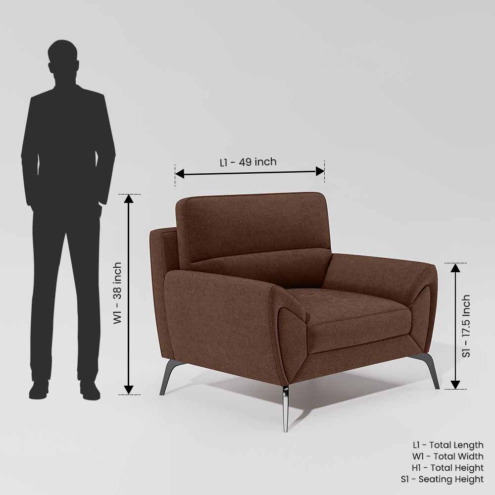 Octave 1 Seater Seater-Water & Stain Repellent Fabric - Misty rose