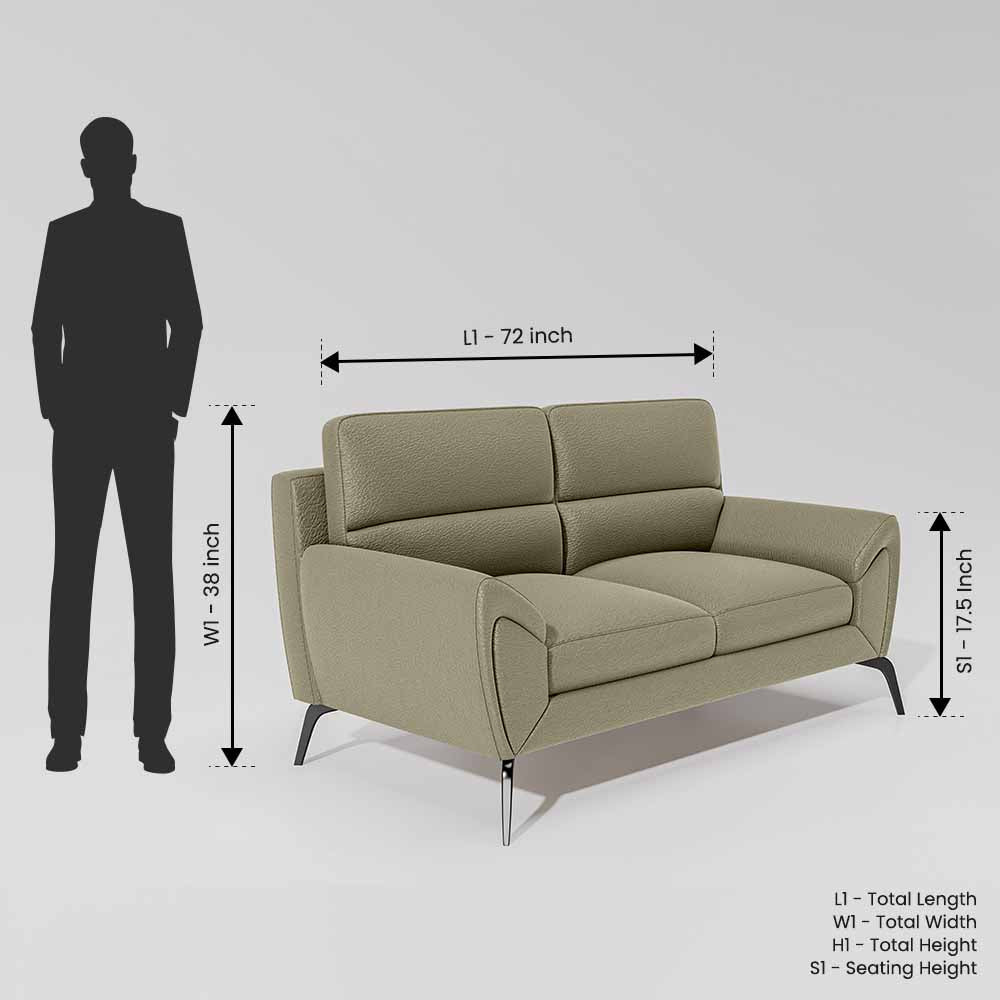 Octave 2 Seater Suede fabric - Almond milk