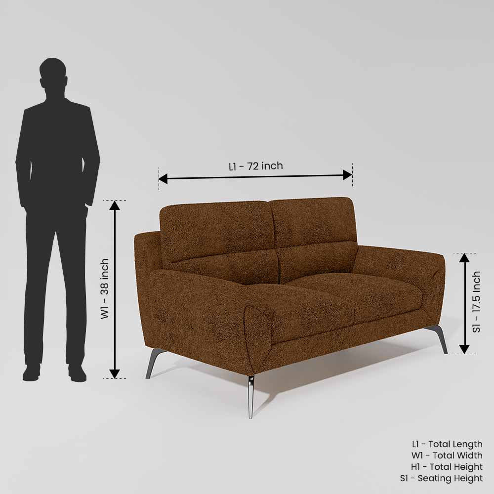 Octave 2 Seater Boucle Fabric - Caramel