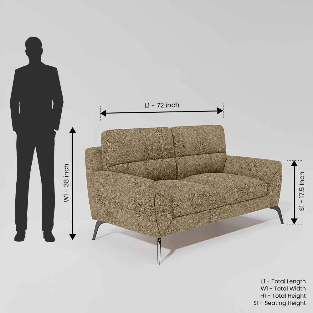 Octave 2 Seater Boucle Fabric - Irish cream