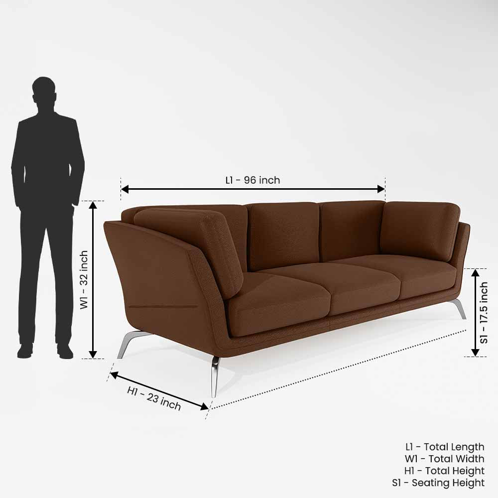Symphony 3 Seater Suede fabric - Cappuccino