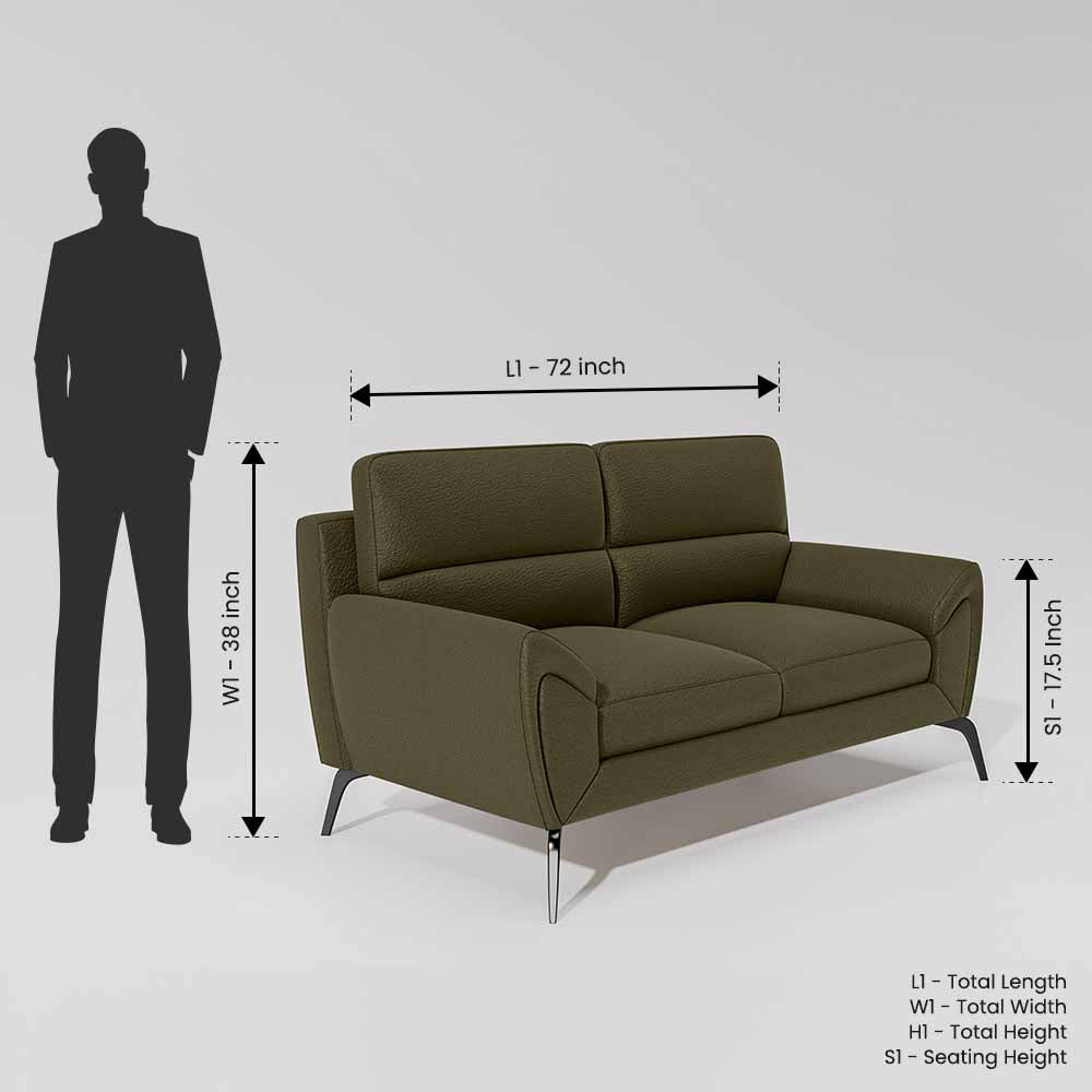 Octave 2 Seater Suede Fabric - Avocado