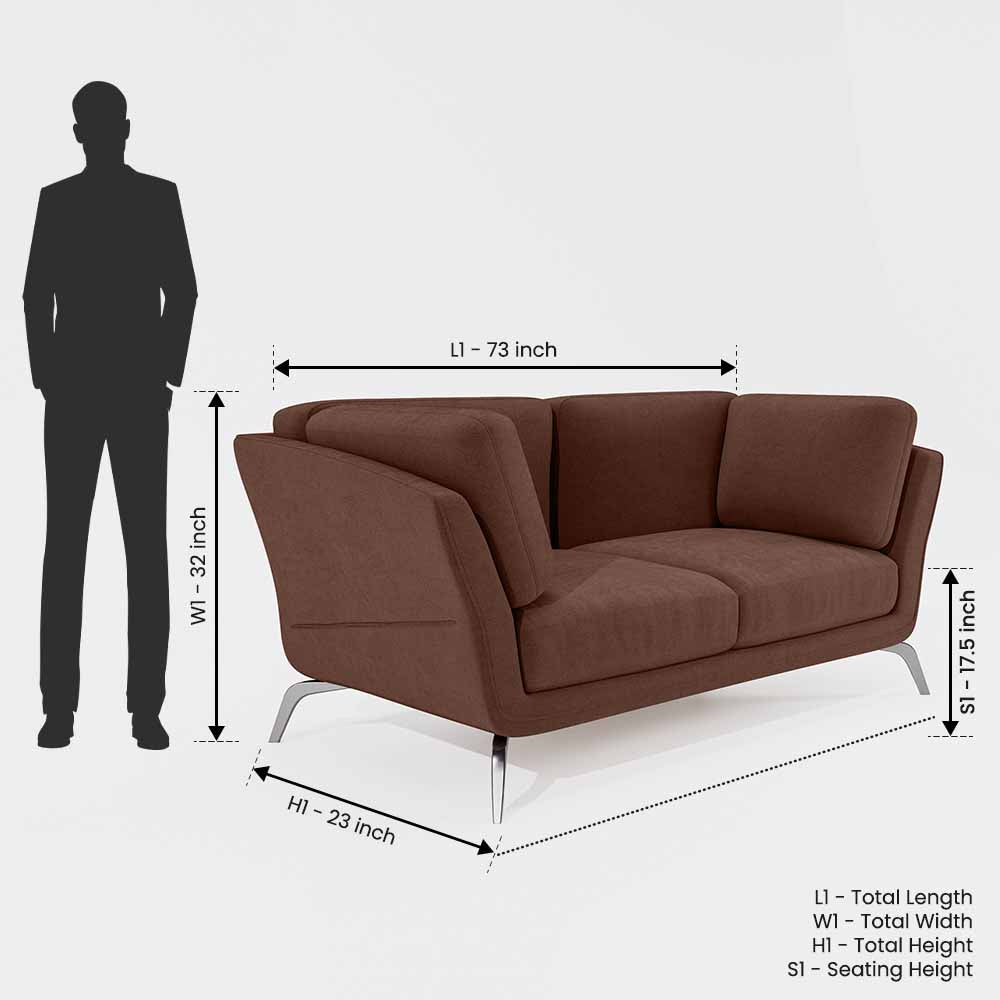 Symphony 2 Seater Water & Stain Repellent Fabric - Misty rose