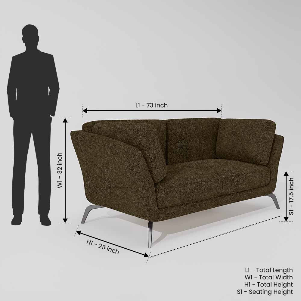 Symphony 2 Seater Boucle Fabric - Sepia