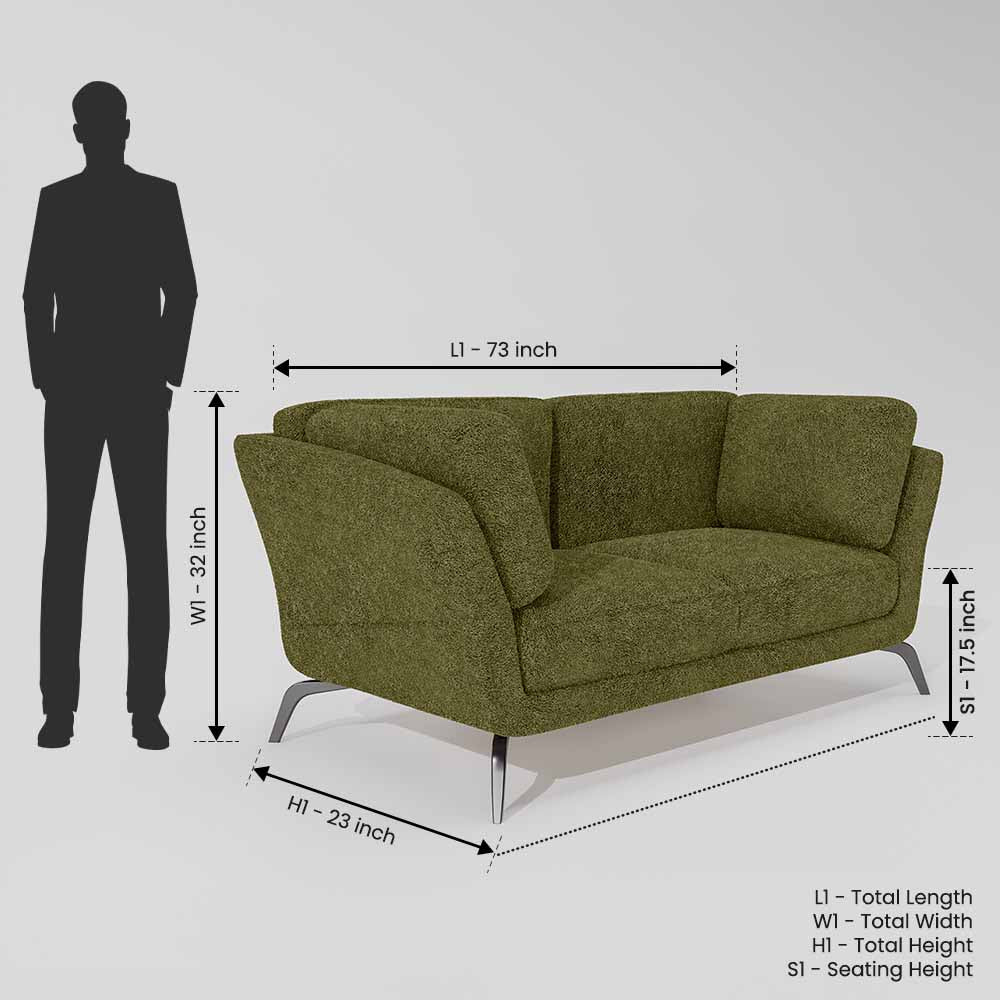 Symphony 2 Seater Boucle Fabric - Dried herb