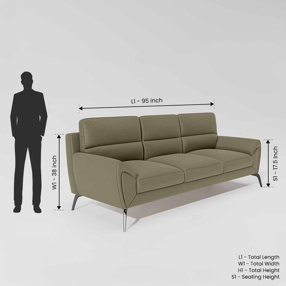 Octave 3 Seater Suede fabric - Almond milk