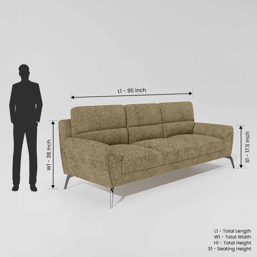 Octave 3 Seater Boucle Fabric - Irish cream