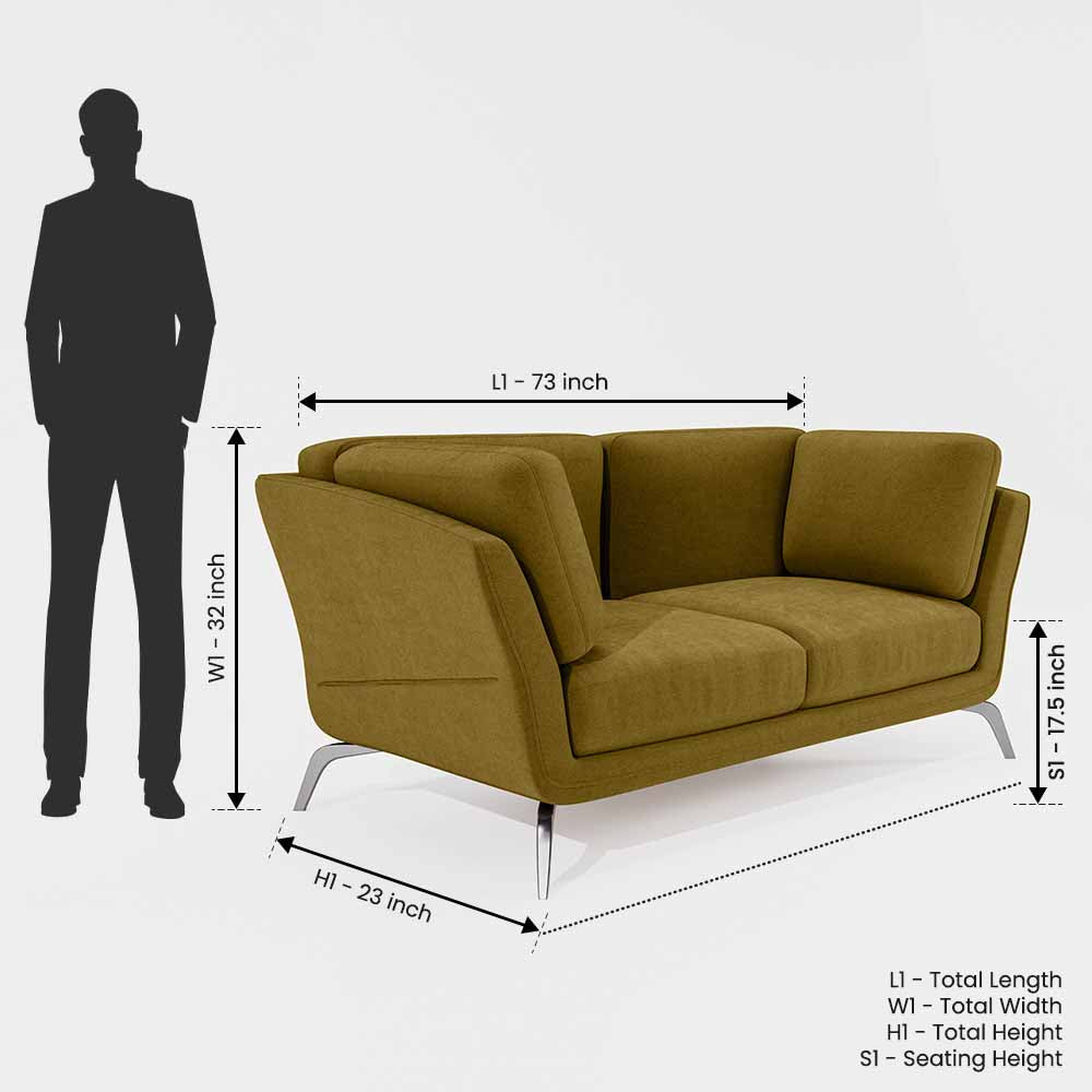 Symphony 2 Seater Water & Stain Repellent Fabric - Honey