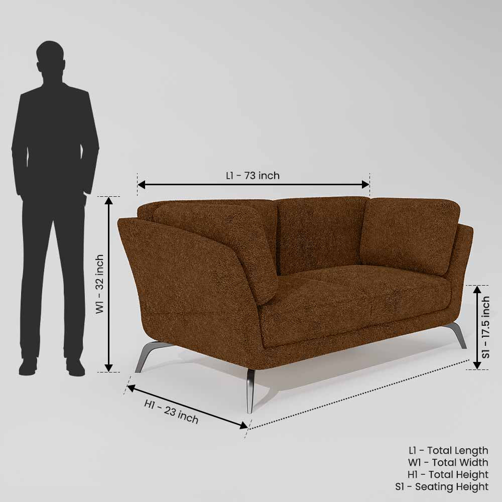 Symphony 2 Seater Boucle Fabric - Caramel