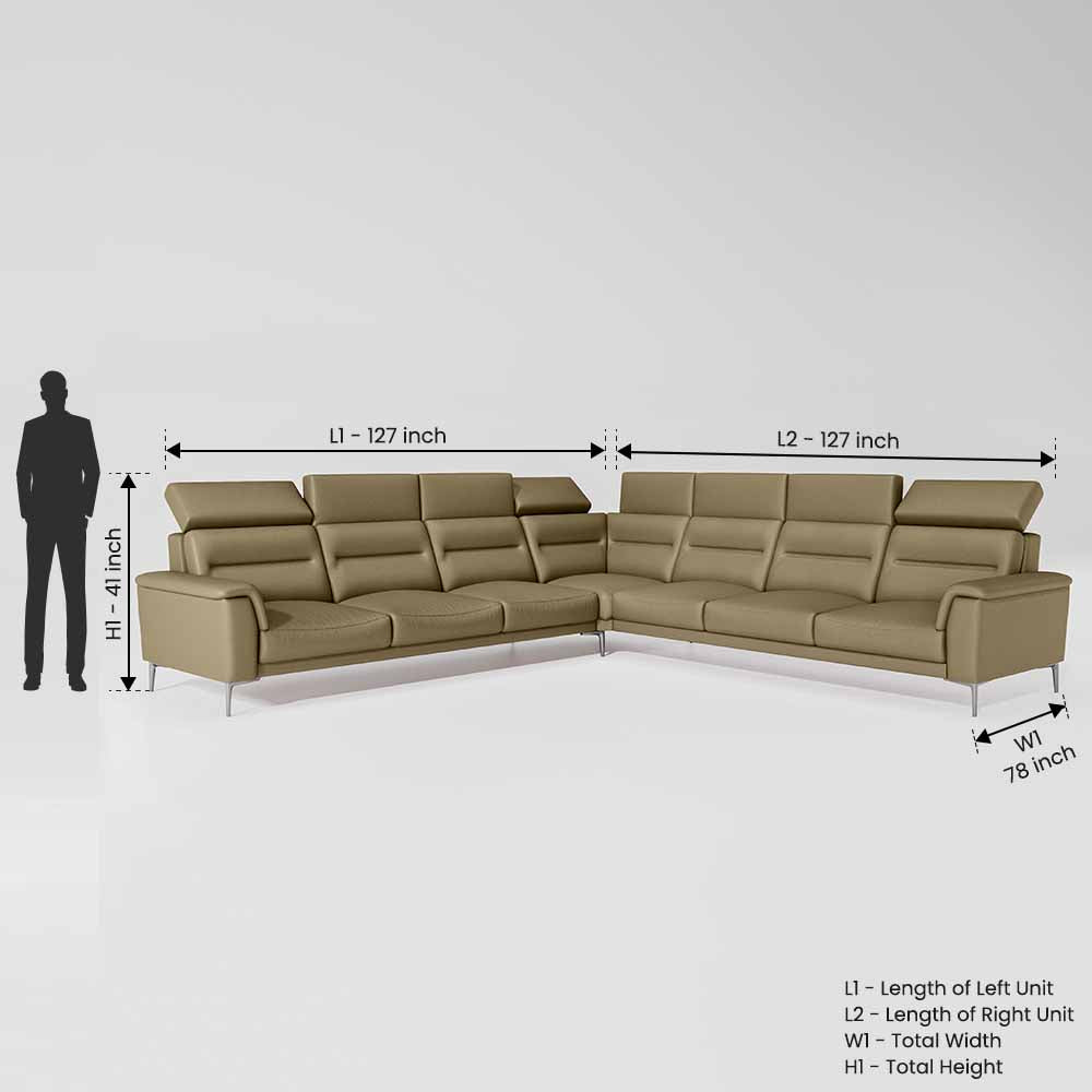 Crescendo 3 Seater + Corner + 3 Seater Leatherette Fabric - Pebble