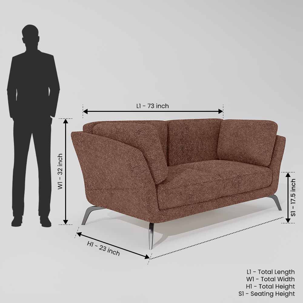 Symphony 2 Seater Boucle Fabric - Dusty Rose