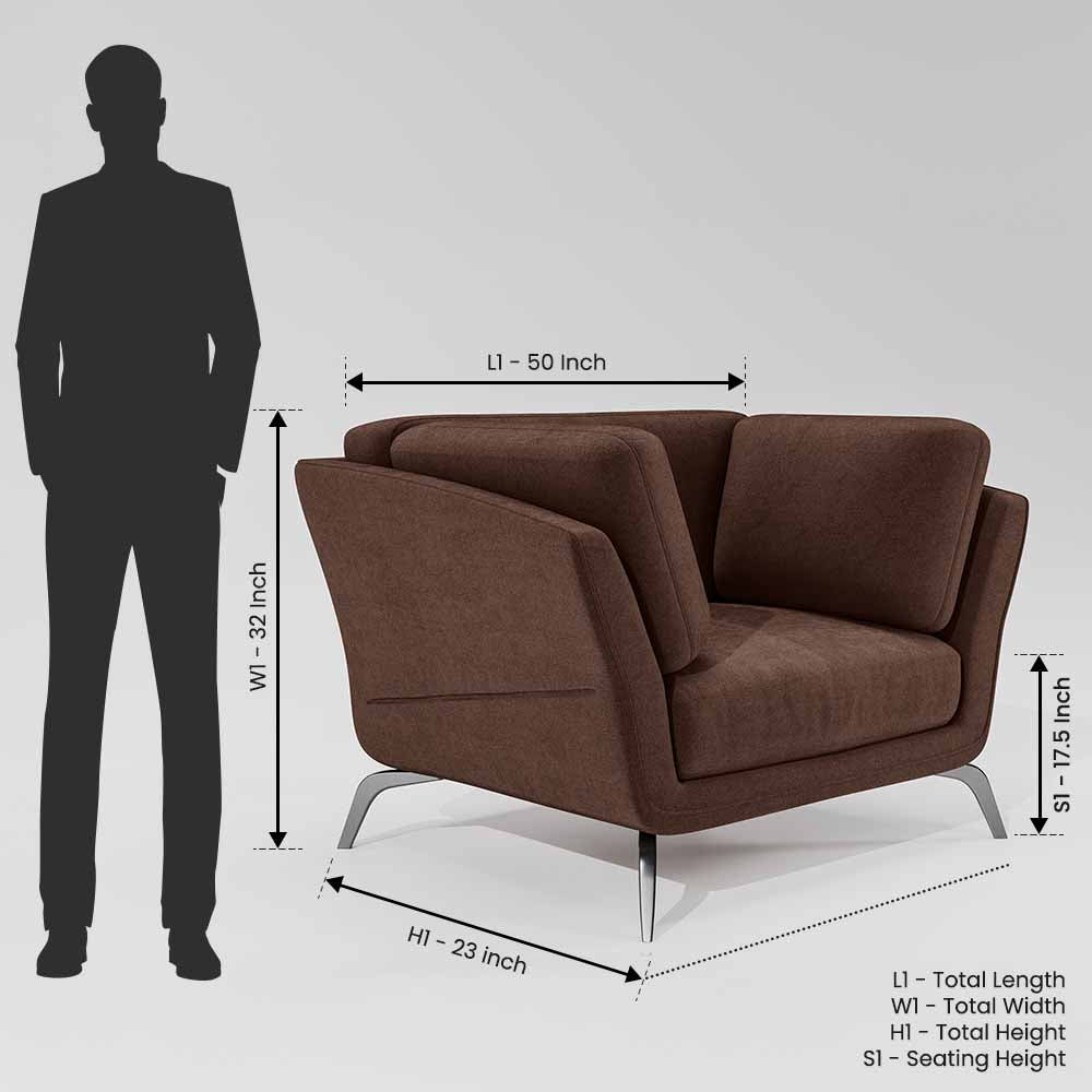 Symphony 1 Seater Water & Stain Repellent Fabric - Misty Rose