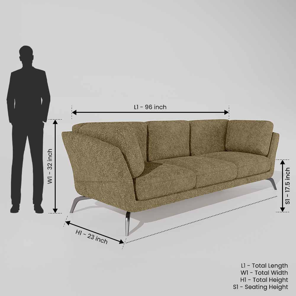 Symphony 3 Seater Boucle Fabric - Irish cream