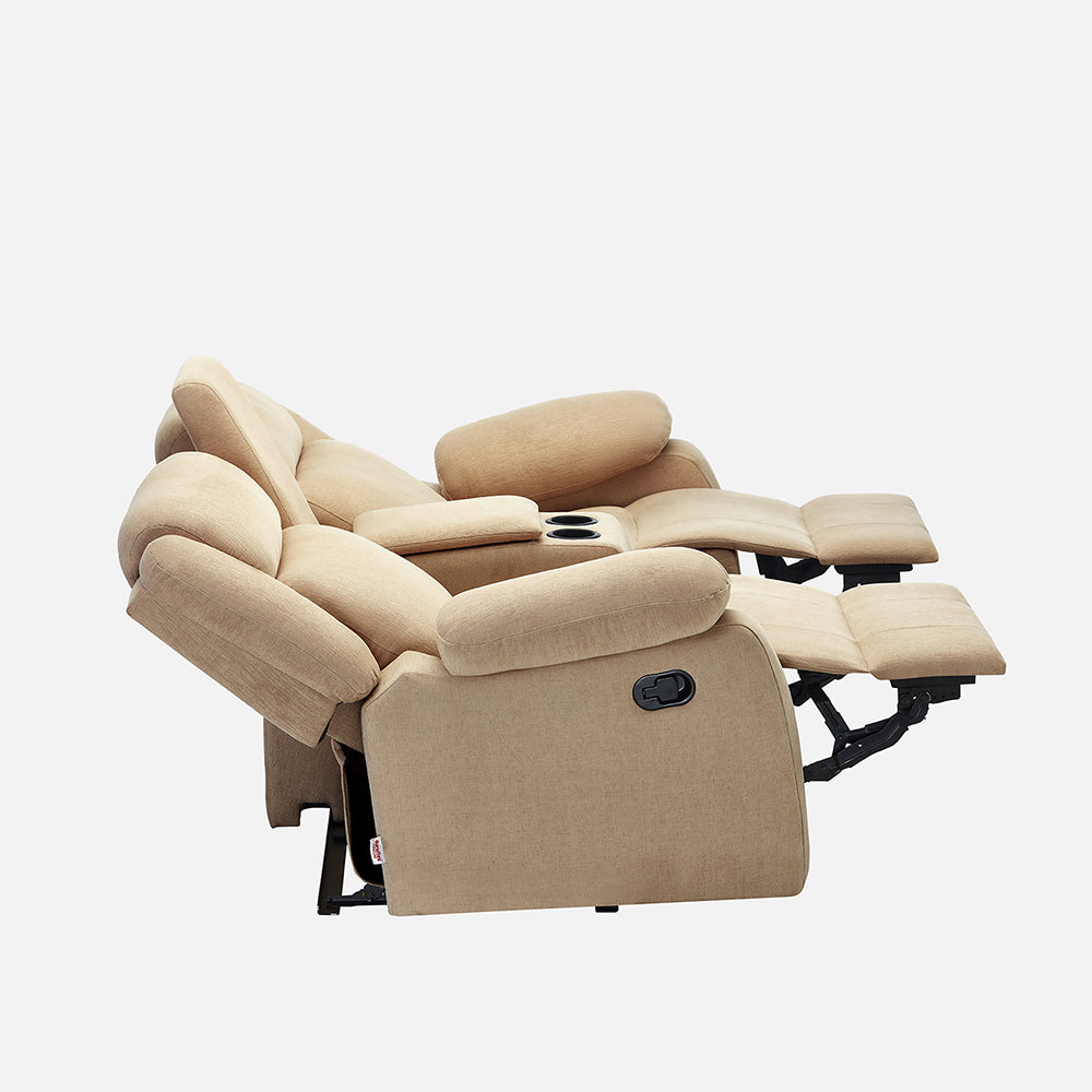 Avalon Twin Fabric Recliner |  2 seater | Beige |  Duroflex Furniture