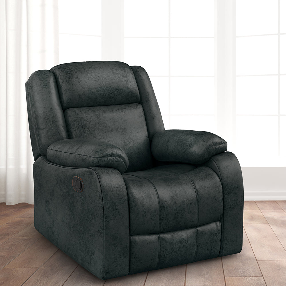 Avalon Midnight Blue Suede Recliner