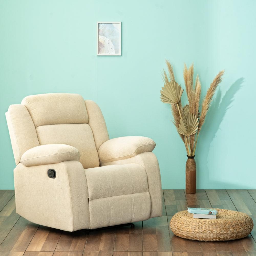 Avalon Beige Fabric Recliner