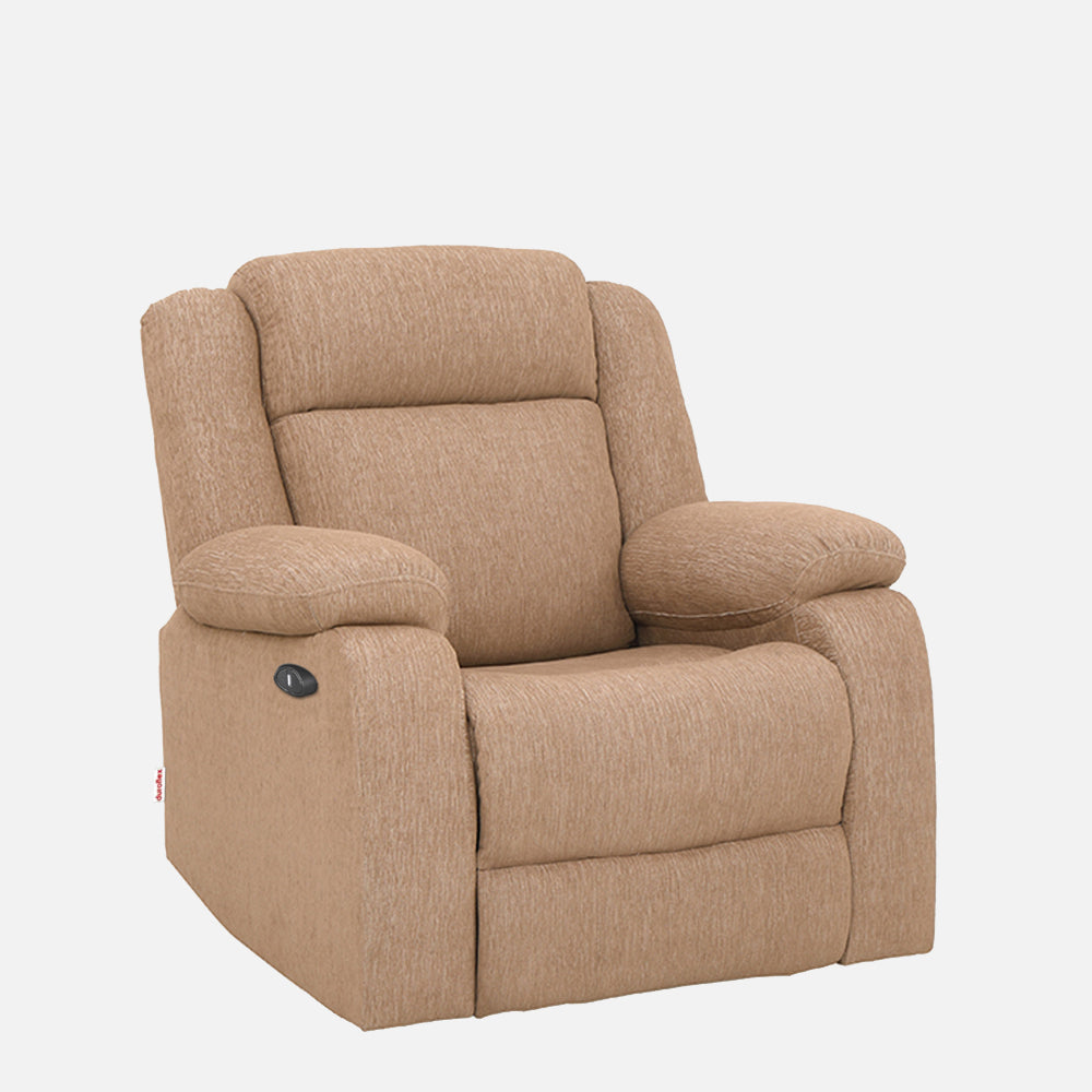 Avalon Motorized Electric Powered Brown Fabric Recliner