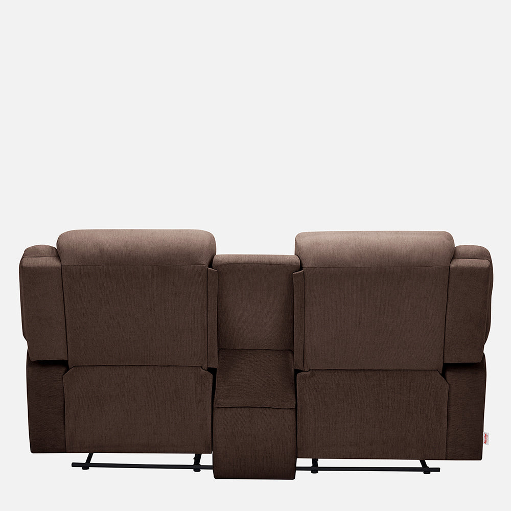 Avalon Twin Dark Brown Fabric Recliner 2 Seater