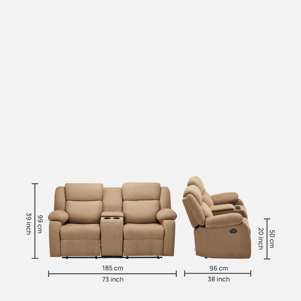 Ease Plaster Brown Fabric Sofa cum Bed