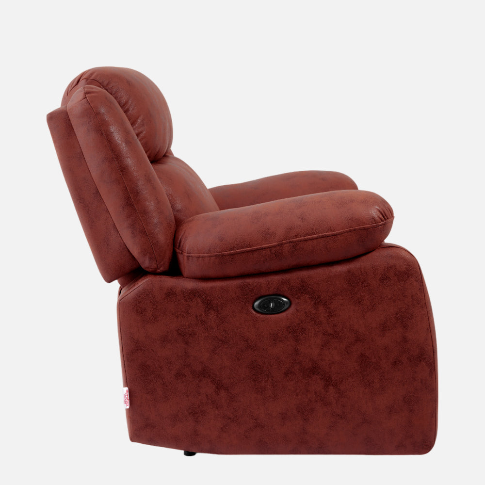 Avalon Motorized Electric Powered Crimson Red Suede Recliner