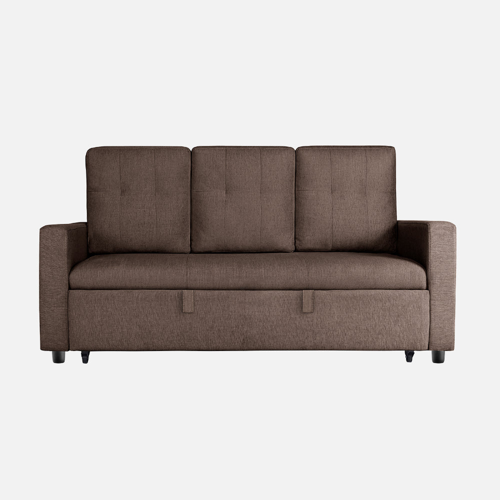 Ease Fabric Sofa cum Bed | 3 seater | Saddle Brown |  Duroflex Furniture