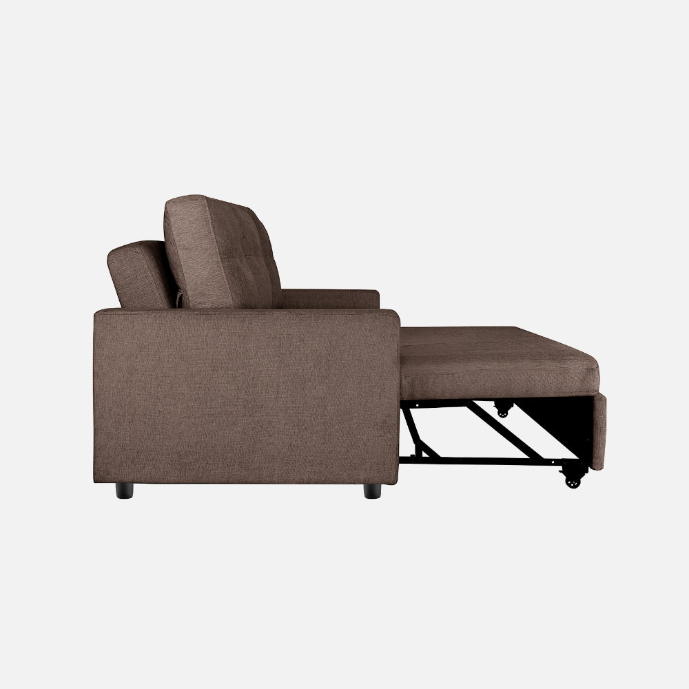 Ease Fabric Sofa cum Bed | 3 seater | Saddle Brown |  Duroflex Furniture