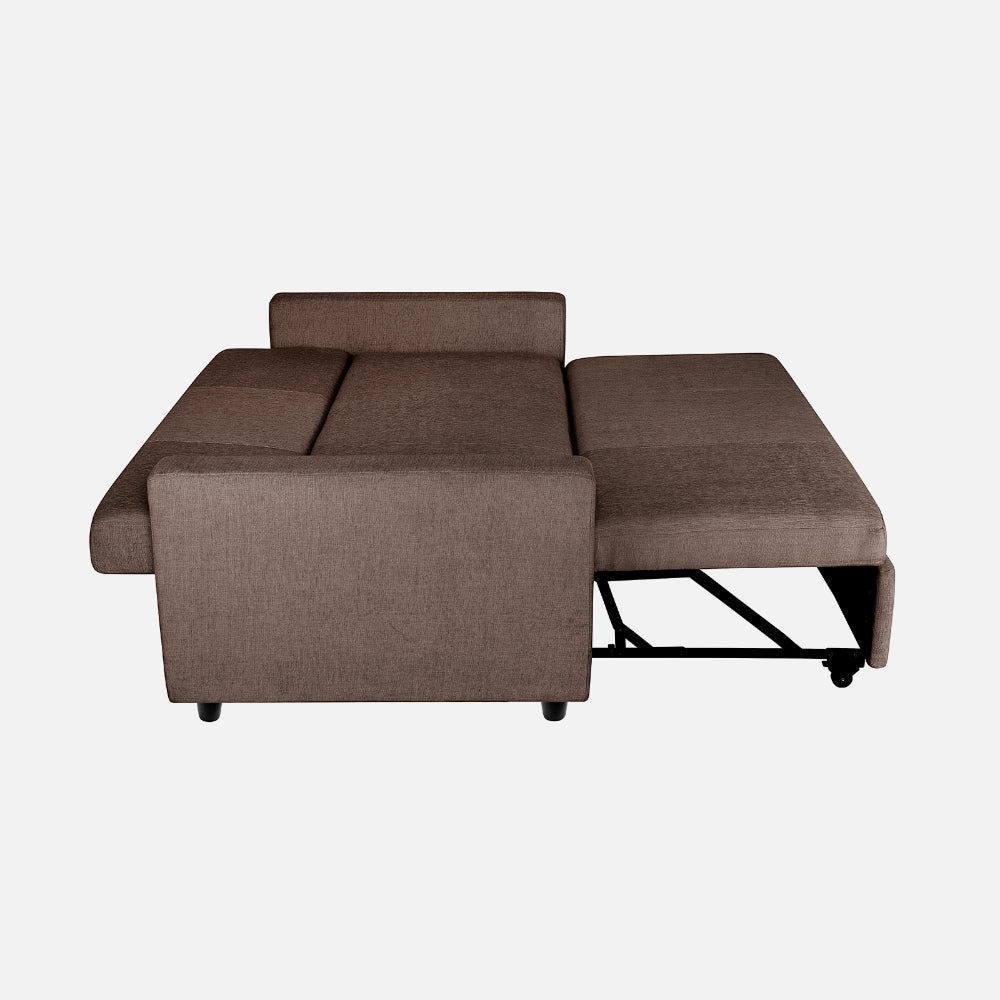 Ease Fabric Sofa cum Bed | 3 seater | Saddle Brown |  Duroflex Furniture