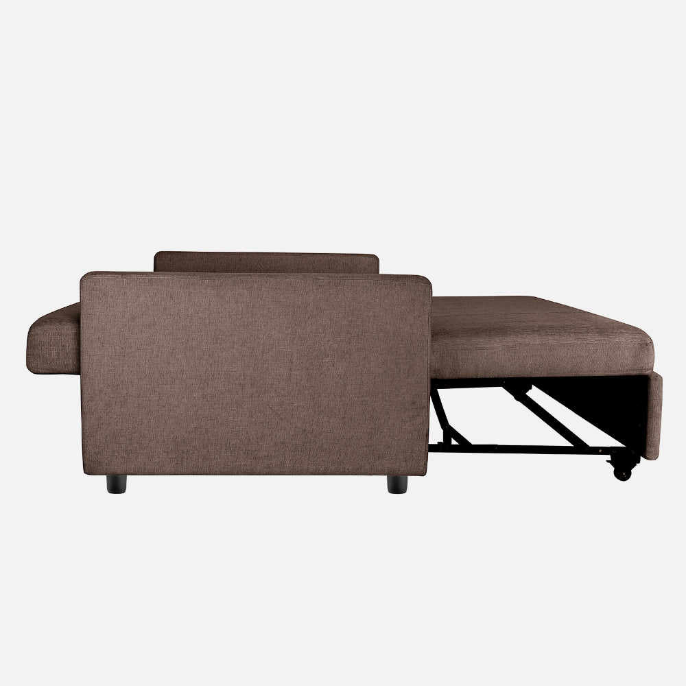 Ease Fabric Sofa cum Bed | 3 seater | Saddle Brown |  Duroflex Furniture