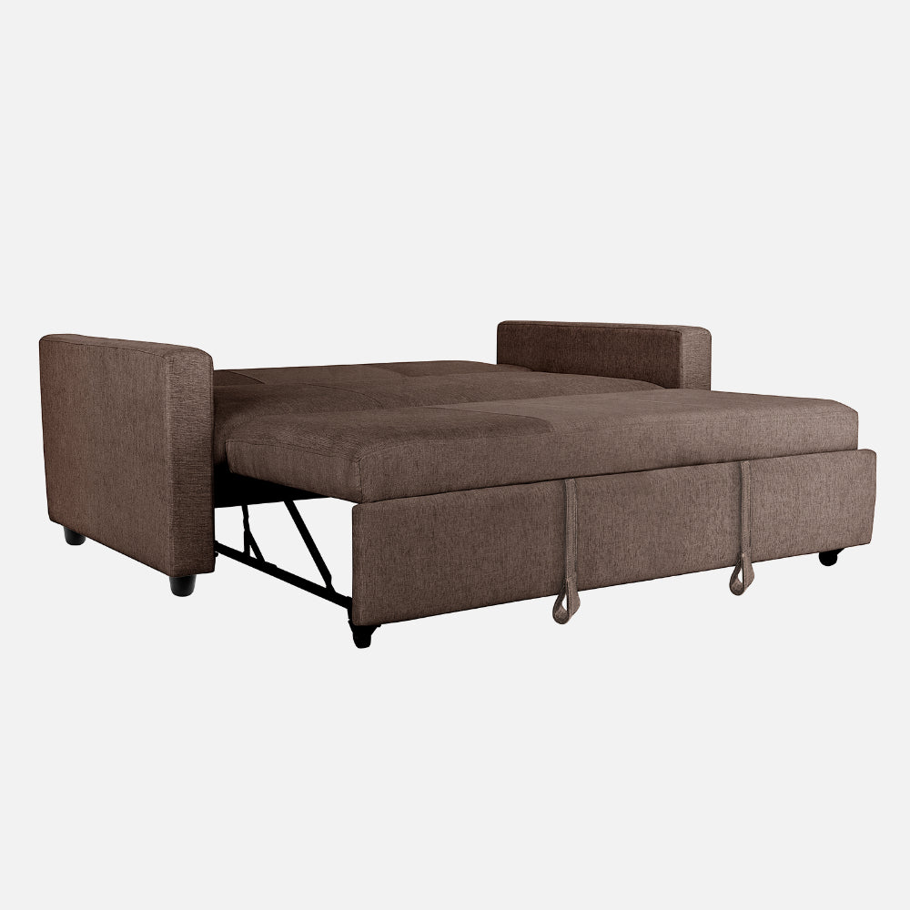 Ease Fabric Sofa cum Bed | 3 seater | Saddle Brown |  Duroflex Furniture