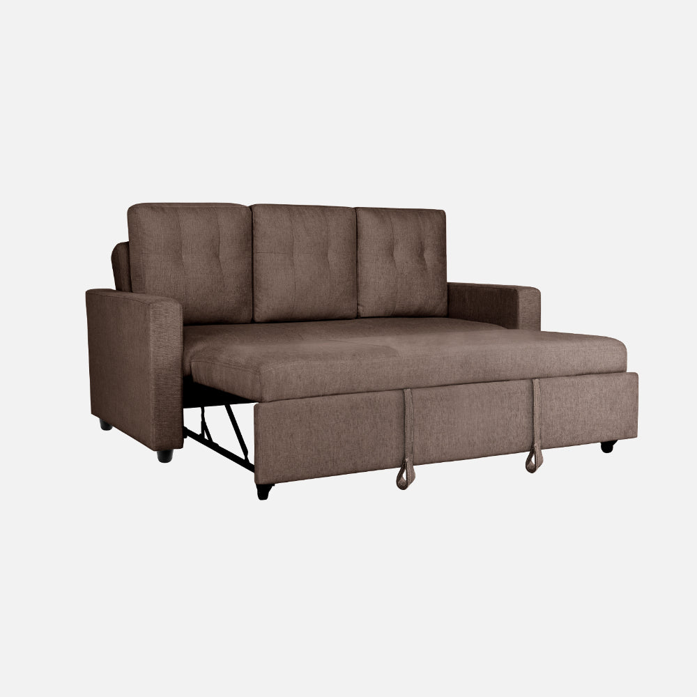 Ease Fabric Sofa cum Bed | 3 seater | Saddle Brown |  Duroflex Furniture