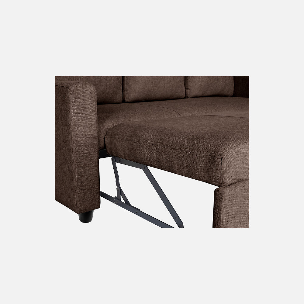 Ease Fabric Sofa cum Bed | 3 seater | Saddle Brown |  Duroflex Furniture