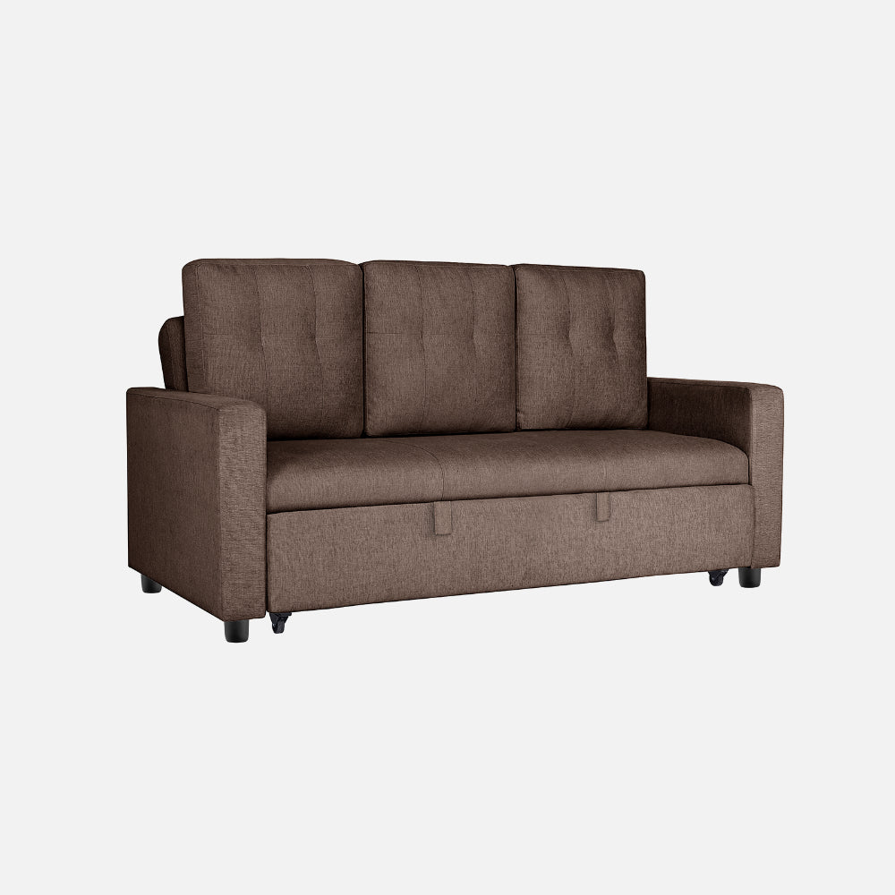 Ease Fabric Sofa cum Bed | 3 seater | Saddle Brown |  Duroflex Furniture
