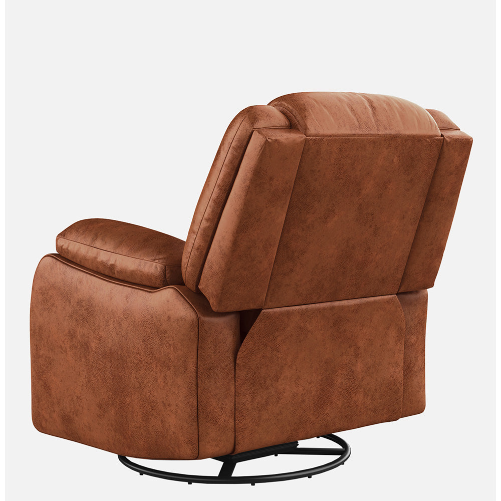 Avalon Rocking & Revolving Desert Orange Single Seater Suede Fabric Recliner