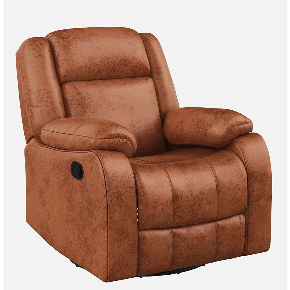 Avalon Rocking & Revolving Desert Orange Single Seater Suede Fabric Recliner