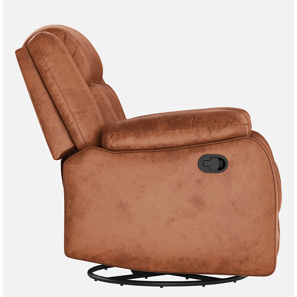 Avalon Rocking & Revolving Desert Orange Single Seater Suede Fabric Recliner