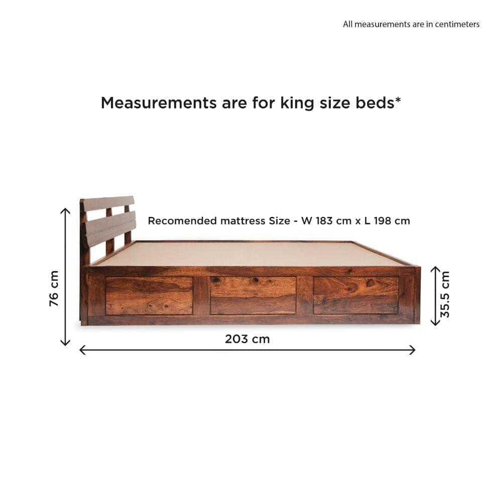 Admire Sheesham Wood Bed With Storage