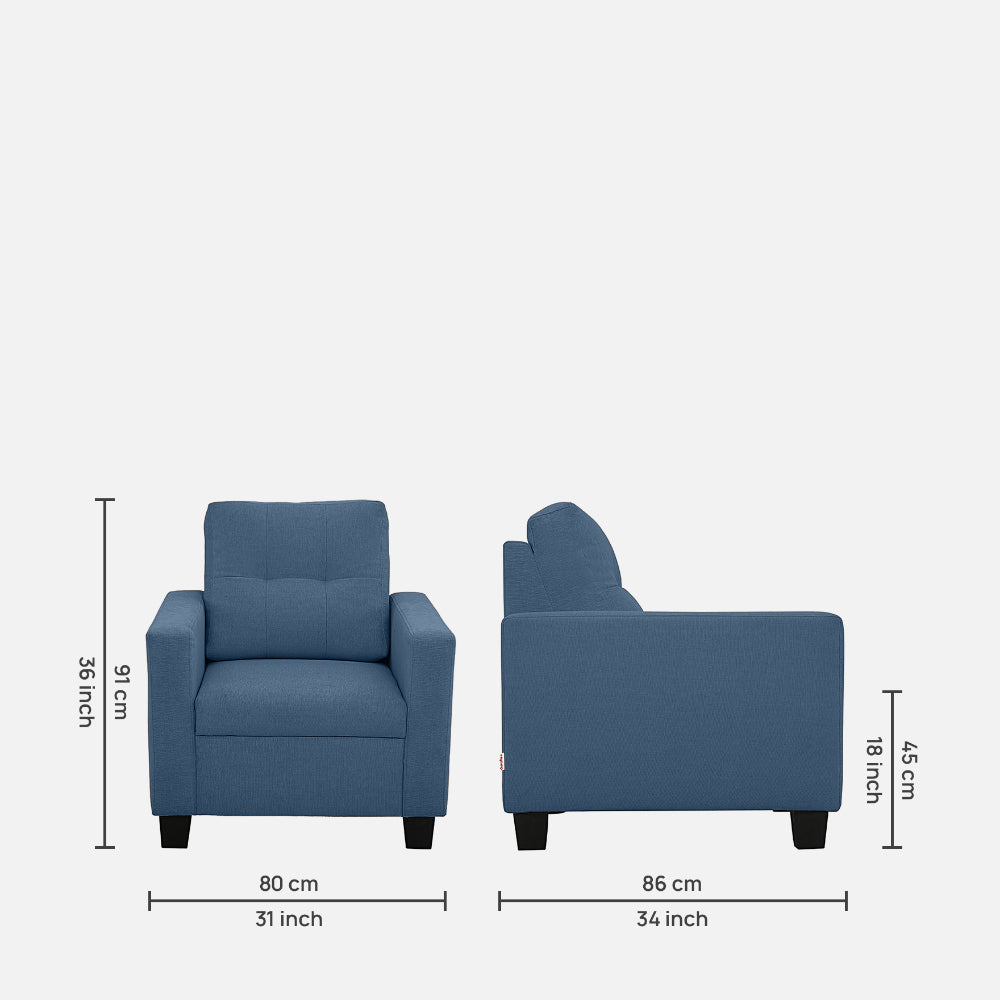 Ease Blue Fabric Sofa