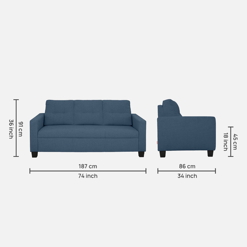 Ease Blue Fabric Sofa