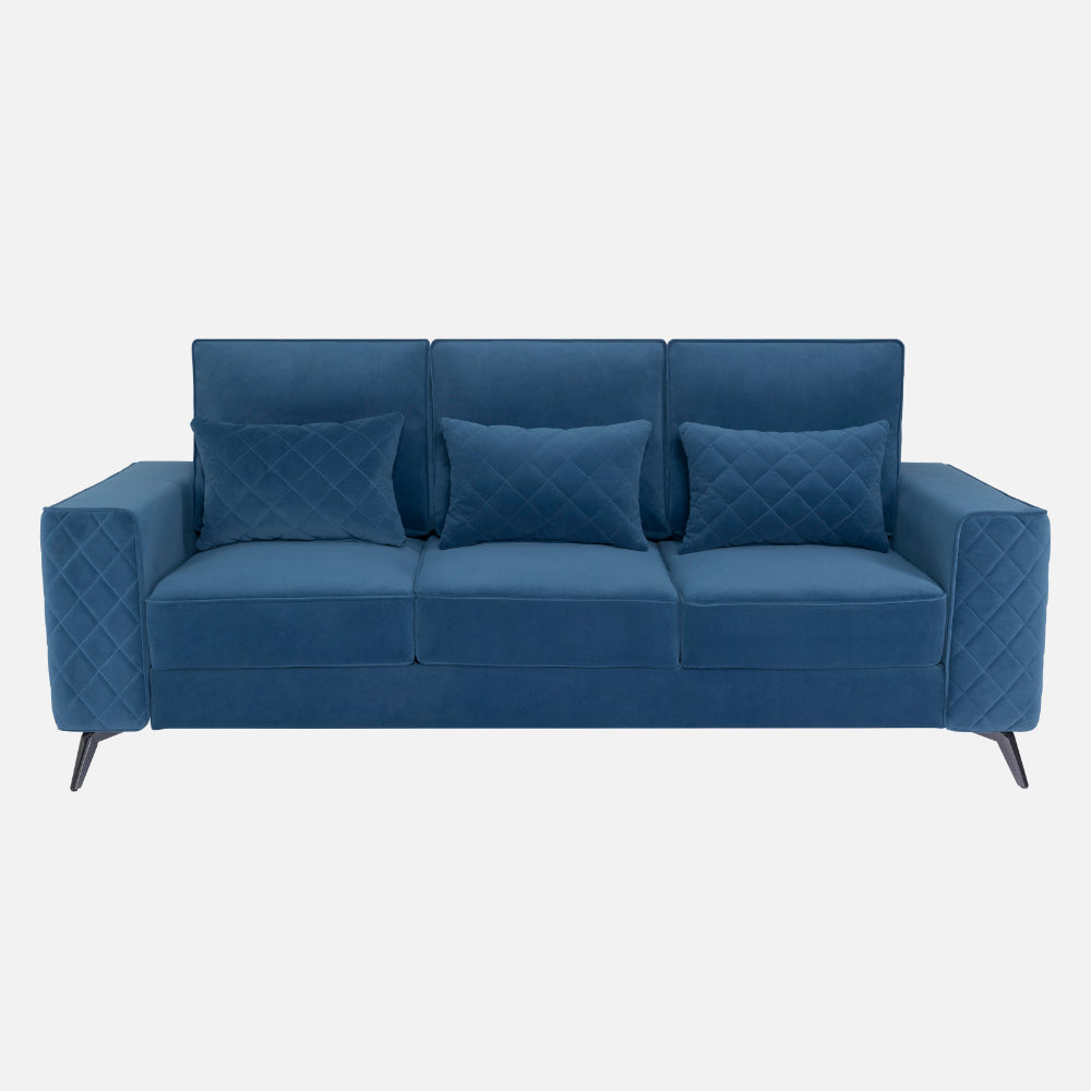 Eden Sapphire Blue Fabric 3 Seater Sofa