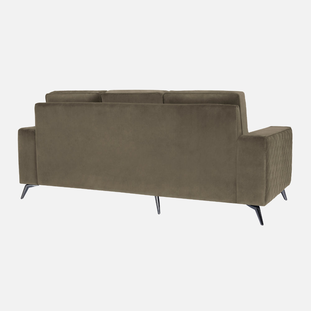 Eden Quartz Brown Fabric 2 Seater Sofa With Lounger