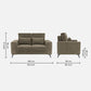 Eden Quartz Brown Fabric 2 Seater Sofa