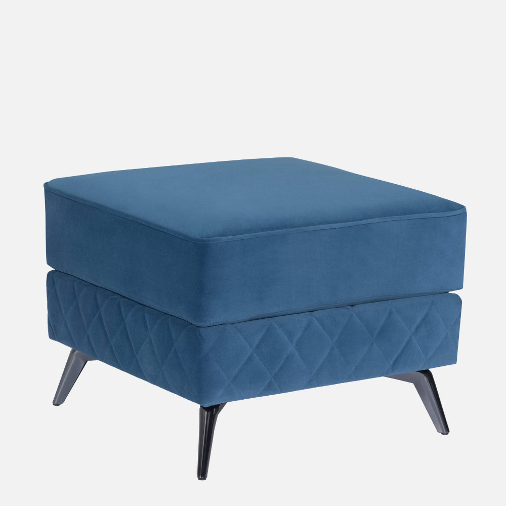Eden Sapphire Blue Fabric Ottoman