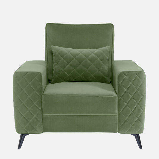 Eden Jade Green Fabric 1 Seater Sofa