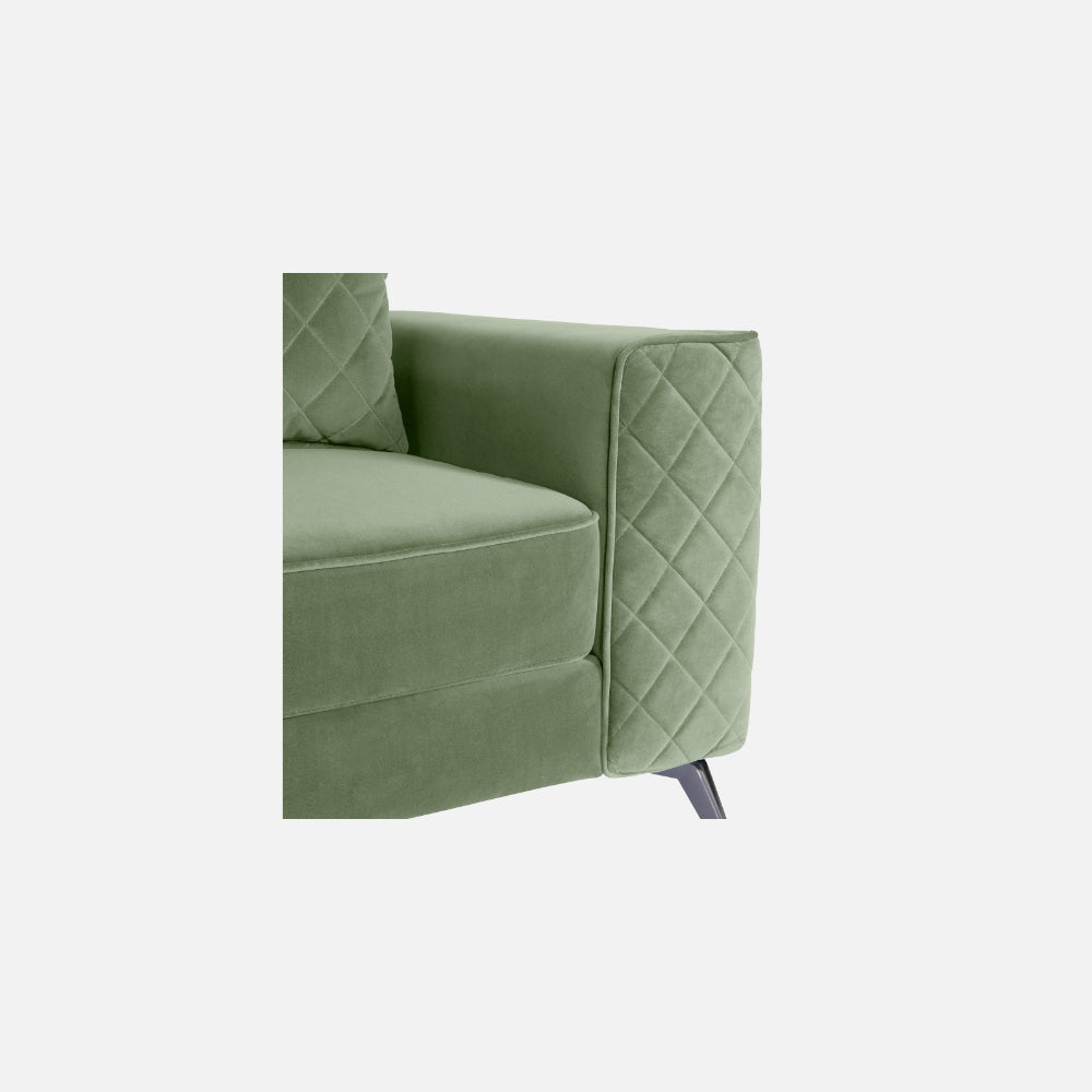 Eden Jade Green Fabric 2 Seater Sofa With Lounger