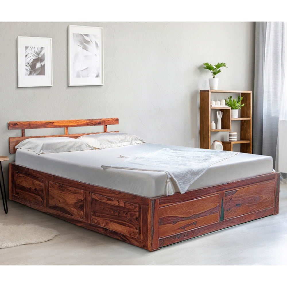 Buy Admire Sheesham Wood Queen King Size Bed With Storage Online at Duroflex