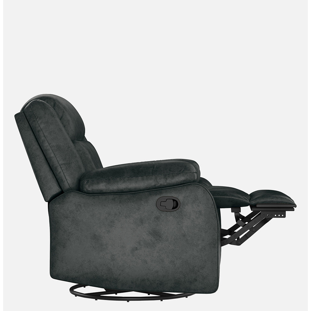 Avalon Rocking & Revolving Midnight Blue Single Seater Suede Fabric Recliner